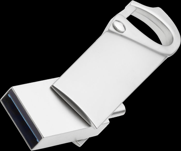 Chiavetta USB3 Type C in metallo con moschettone